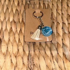 Aquarius keychain handmade NEW with tassel
